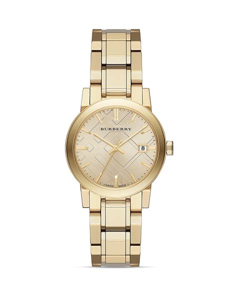 burberry two tone gold check bracelet watch 34mm|Burberry Check Etched Bracelet Watch, 34mm Jewelry.